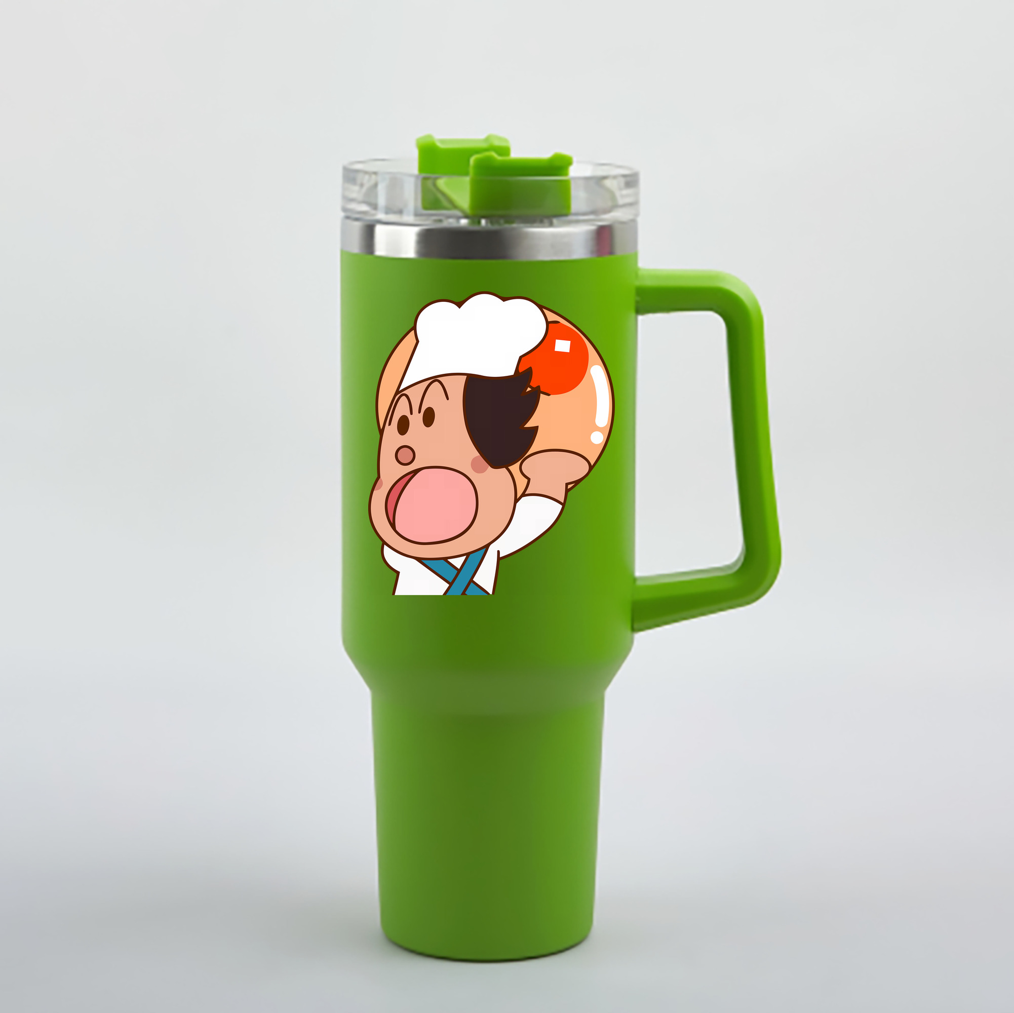（画像用） アンパンマン Anpanman 1200mL車用タンブラー - クリスタルステッカー（プラスチックストロー付き）